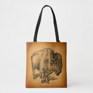 Tote Bag Art antique Russe Western Wilalo Buffalo Bison