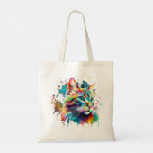 Tote Bag Art aquarellé de chat (Dos)