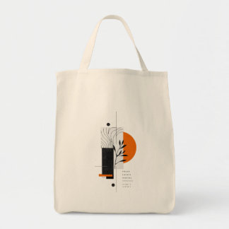 Tote Bag Art botanique géométrique abstrait moderne pour le