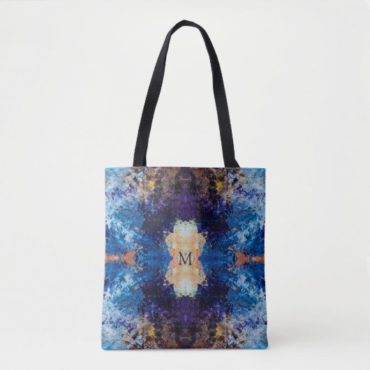 Tote Bag Art Brown bleu géométrique violet (Devant)