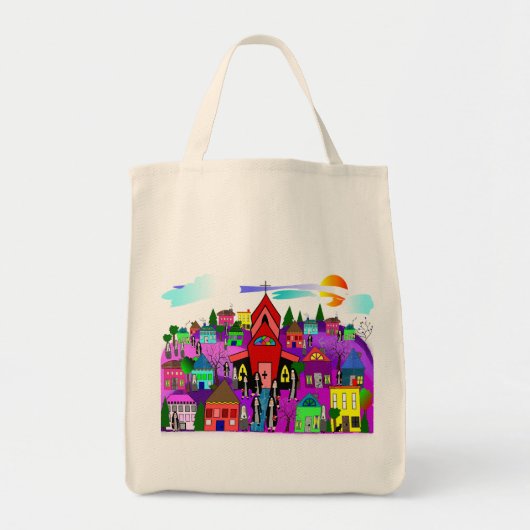 Tote Bag Art catholique de nonnes "se dirigeant à l'église (Devant)