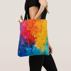 Tote Bag Art chaotique vibrant à l'aquarelle