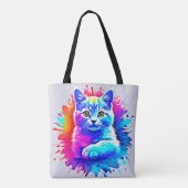 Tote Bag Art Chat coloré (Dos)