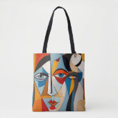 Tote Bag Art coloré moderne visage Abstrait (Devant)