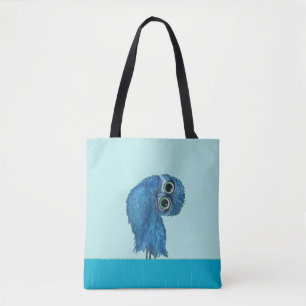Tote Bag Art côtier creusant bleu de hibou