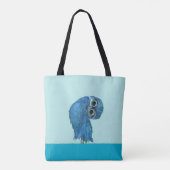 Tote Bag Art côtier creusant bleu de hibou (Dos)