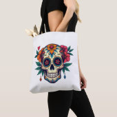 Tote Bag Art crâne sucre (De près)