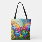 Tote Bag Art créatif vibrant papillon (Dos)