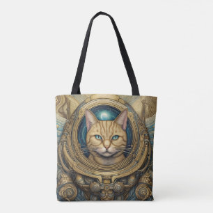Tote Bag Art cyberpunk astronaute de chat