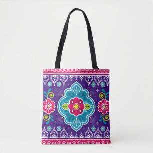 Tote Bag Art de camion indien et pakistanais motif sans cou