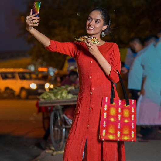 Tote Bag Art de carreaux lumineux