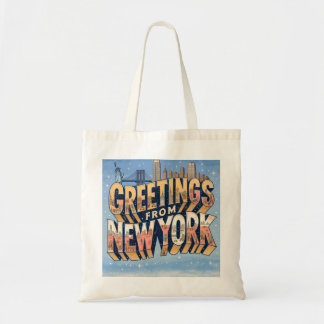 Tote Bag Art de carte postale de la statue de la Liberté de
