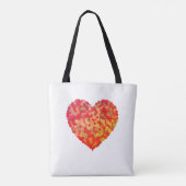 Tote Bag Art de confettis de cœur abstrait (Dos)