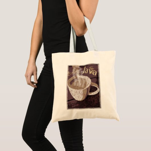 Tote Bag Art de cru de Java de café (Devant (produit))