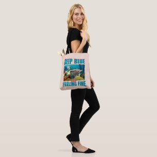 Tote Bag Art de dauphin sirène bleu profond et se sentant b