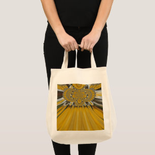 Tote Bag Art de design Motif à fleurs jaunes dorées