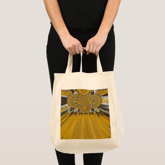 Tote Bag Art de design Motif à fleurs jaunes dorées (Devant (produit))