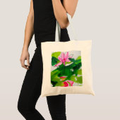 Tote Bag Art de fleur d'aquarelle abstraite de nénuphar (Devant (produit))