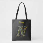 Tote Bag Art de fleur de marguerite monogramme initiale N p (Devant)