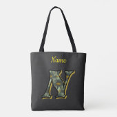 Tote Bag Art de fleur de marguerite monogramme initiale N p (Dos)