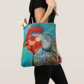 Tote Bag Art de floraison - poule sage aux pastels par (De près)