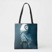 Tote Bag Art de hibou de clair de lune (Devant)