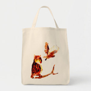 Tote Bag Art de hibou fauve