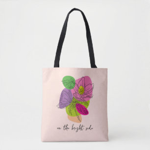 Tote Bag Art de la ligne de fleurs Hibiscus