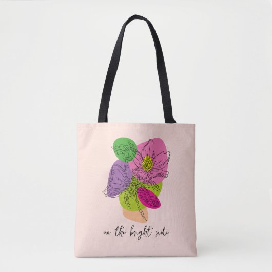 Tote Bag Art de la ligne de fleurs Hibiscus (Devant)