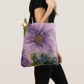 Tote Bag Art de l'encre d'alcool rose et violet (De près)