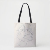 Tote Bag Art de ligne du peuple (Devant)