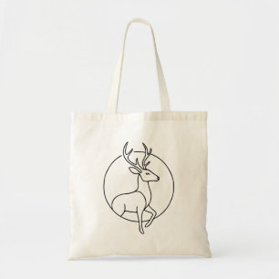 Tote Bag Art de ligne minimaliste de cerf – Art d'animal de