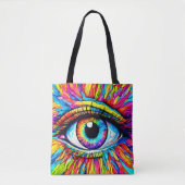 Tote Bag Art de l'œil vibrant (Devant)