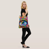 Tote Bag Art de l'œil vibrant (Sur le modèle)