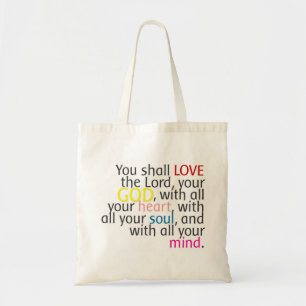 Tote Bag Art de mot - aimez Dieu avec l'âme d'esprit de