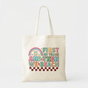 Tote Bag Art de mot de plage d'enseignement amusant
