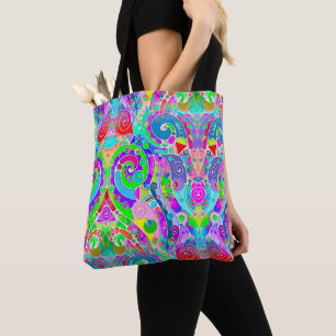 Tote Bag Art de motif peint à la main et numériquement 22