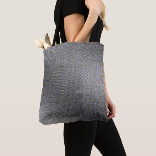 Tote Bag Art de pépin gris Points micro Vaporwave Esthétiqu (De près)