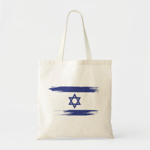 Tote Bag Art de pinceau du drapeau israélien
