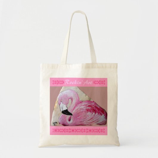 Tote Bag Art de roche de Flamant rose (Devant)