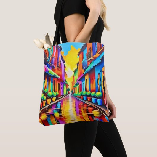 Tote Bag Art de rue coloré (De près)