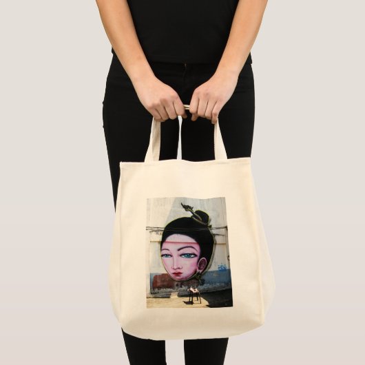Tote Bag Art de rue Lady Lao Graffiti (Devant (produit))
