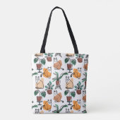 Tote Bag Art de trait dessin chats et fleurs (Dos)