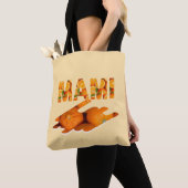 Tote Bag Art de typographie MAMI Orange (De près)