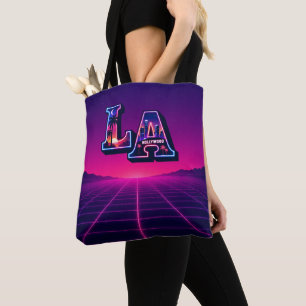 Tote Bag Art de typographie néon de style Californie des an
