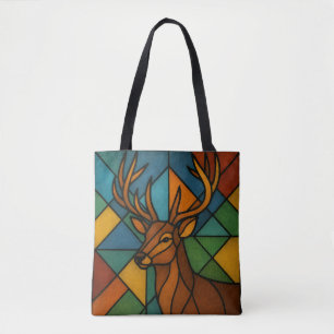 Tote Bag Art de verre teinté de style Tiffany Cerf Vintage