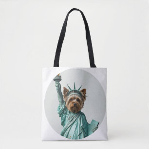 Tote Bag Art de Yorkshire Terrier inspiré de la Statue de l