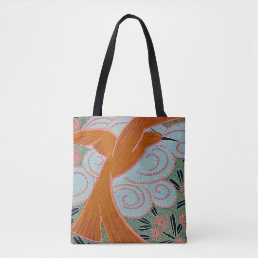 Tote Bag Art Déco Design #11 oiseau exotique (Devant)