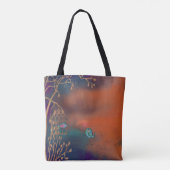 Tote Bag Art Déco Femme Orange Bleu (Dos)