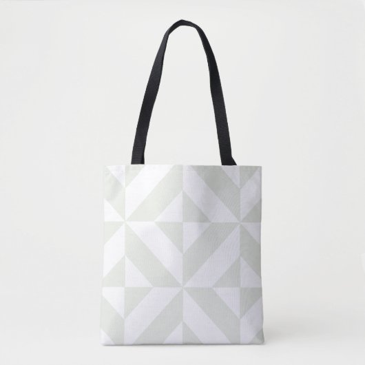 Tote Bag Art Déco géométrique gris doux (Devant)